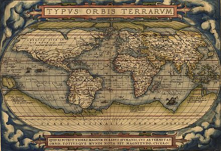 World map Theatrum Orbis Terrarum by Ortelius (1570)