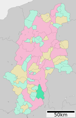 Location of Ōshika in Nagano Prefecture