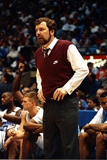 PJ Carlesimo at the Seton Hall bench during a game in the early 1990s. PJ Carlesimo.jpg