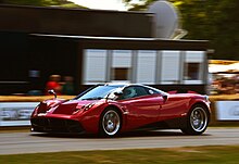 A Huayra's aerodynamic flaps in action
