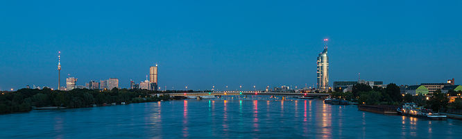 Panorama of Danube in Vienna