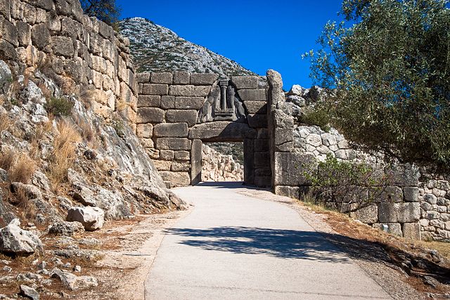 The Lion Gate and example of Cyclopean masonry at Mycenae