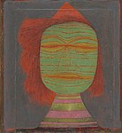 Actor's Mask; by Paul Klee; 1924; oil on canvas mounted on board; 36.7 x 33.8 cm; Museum of Modern Art (New York City)[260]