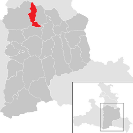 Poloha obce Pfarrwerfen v okrese St. Johann im Pongau (klikacia mapa)