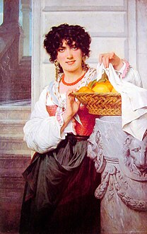 Girl with Basket of Oranges and Lemons