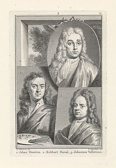 Portretten van Jan Weenix, Robbert Duval en Johannes Vollevens, RP-P-OB-65.139.jpg