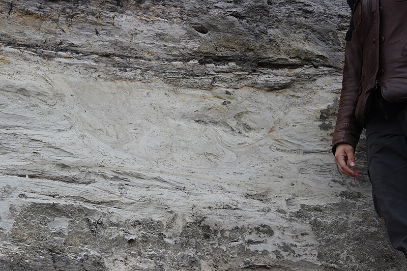 File:Possible water escape structure within Jurassic sediments - panoramio.jpg