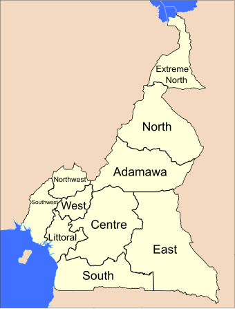 Subdivisions Of Cameroon Wikipedia   340px Provinces Of Cameroon EN.svg 