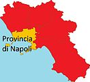 Rot: die Region Kampanien, gelb: die Provinz Neapel.