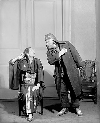As Eliza in Pygmalion, 1926, with Henry Travers as Doolittle