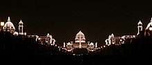 Rashtrapati Bhavan and adjacent buildings, illuminated for the Republic Day.jpg
