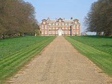 Raynham Hall: the Southwest Front and the entrance avenue Raynham Hall.jpg