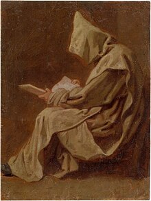 Seated Carthusian holding an open book (1711), by Jean Restout Restout - Seated Carthusian Holding an Open Book.jpg