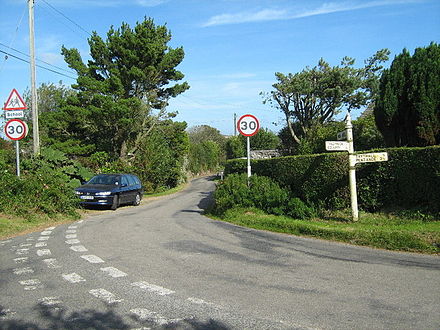 Road junction at Lower Ninnes Road junction at Lower Ninnes - geograph.org.uk - 682557.jpg