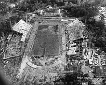 Construction of Robertson Stadium along with Jeppesen Gymnasium in 1941 Robertson Stadium Construction on October 30, 1941.jpg