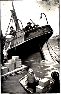 Image appearing on DJVU page 6 (frontispiece) of Rover Boys on Land and Sea. (1903) Rover Boys on Land and Sea pg 6.png