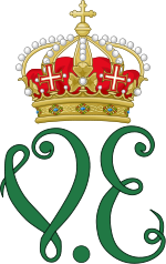 Royal Monogram of King Victor Emmanuel II of Italy.svg