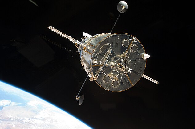 Hubble Space Telescope, astronomy observatory in Earth orbit since 1990. Also visited by the Space Shuttle.