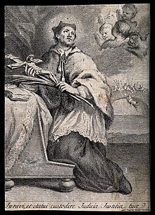 Ignatius of Loyola, on an engraving by Wagner. Saint Ignatius of Loyola. Engraving by Wagner. Wellcome V0032201.jpg