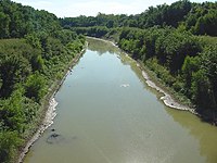 The Saline River of southeastern Illinois near the U.S. Salines, in Equality, Illinois, where leased out Kentucky slaves boiled down salt brine water from the river into usable salt for sale.