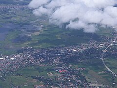 Santa Cruz Laguna Poblacion from air