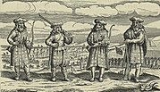 Scottish soldiers, identified as of Donald Mackay, 1st Lord Reay's regiment, in service of Gustavus Adolphus (1630-31) Scottish mercenaries in the Thirty Years War.jpg