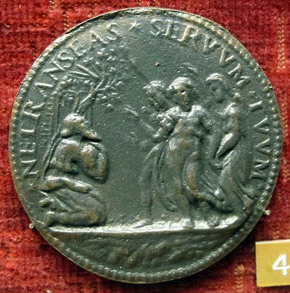 File:Scuola romana, medaglia di ippolito d'este, abramo e tre angeli.JPG
