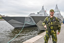 Security guard at 4th Naval Warfare Flotilla (Sweden).jpg