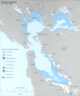 Hydrography of the San Francisco Bay Area Waterways and watersheds draining into the bay or Pacific Ocean