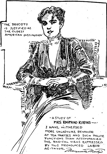 File:Sketch by Marguerite Martyn of labor leader Margaret Dreier Robins, 1910.jpg