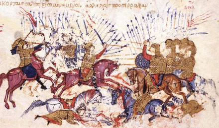 Byzantines and Bulgarians clash at Versinikia in 813.