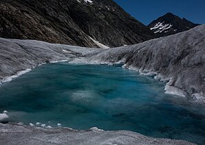 Small lake in Aletsch Glacier in june 2015