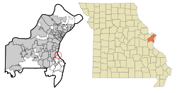 St. Louis County Missouri Incorporated and Unincorporated areas Mackenzie Highlighted.svg