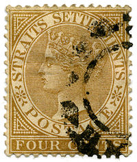Postage stamp of the Straits Settlements from 1883