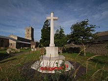 Parish war memorial in St Denys' churchyard Stanford itV WarMemorial landscape.jpg