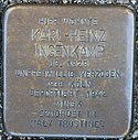 Stumbling block for Karl-Heinz Ingenkamp, ​​Huenxer Str 90, Dinslaken