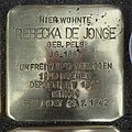 Stolperstein für Rebecka de Jonge geb. Pels