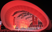 Symphony performing inside a band shell