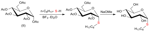 Synthese von n-Octyl-a-thioglucopyrananid aus Pentaacetyl-b-glyukoza