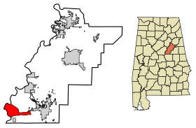 Talladega County Alabama Incorporated and Unincorporated areas Fayetteville Highlighted 0125864.svg