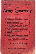 Thumbnail for The Army Quarterly and Defence Journal