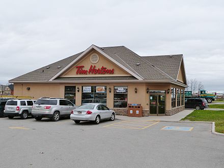 A Tim Hortons restaurant in Schomberg, Ontario, Canada