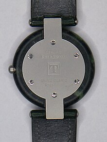 Fig.2: Men's R151 dark green, back original embossed lettering Tissot RockWatch R151 dark green, back.jpg