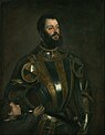 Titian (Tiziano Vecellio) (Italian - Portrait of Alfonso d'Avalos, Marquis of Vasto, in Armor with a Page - Google Art Project.jpg