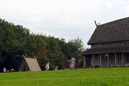 reconstructed house at the Trelleborg Viking centre