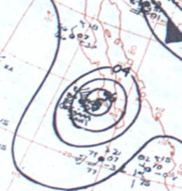 Tropical Storm Kirsten analysis 28 Sept 1966.png