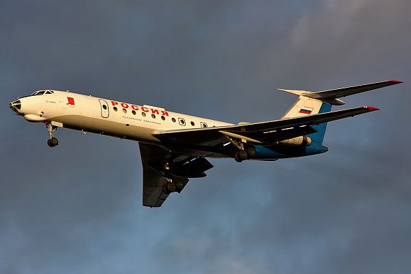 A former Rossiya Tu-134A-3 in the old livery at Pulkovo Airport