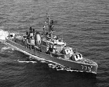 Douglas H. Fox after her FRAM II-modernization. USS Douglas H. Fox (DD-779) underway in the 1960s.jpg