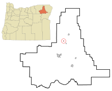 Union County Oregon Beépített és be nem épített területek Summerville Highlighted.svg