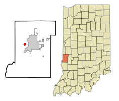 Loko de Okcidenta Terre Haute en la stato de Indianao